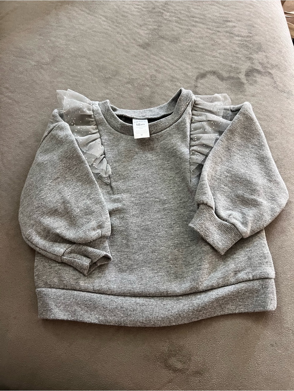 Children's Grey Ruffle Sweatshirt - Unbranded